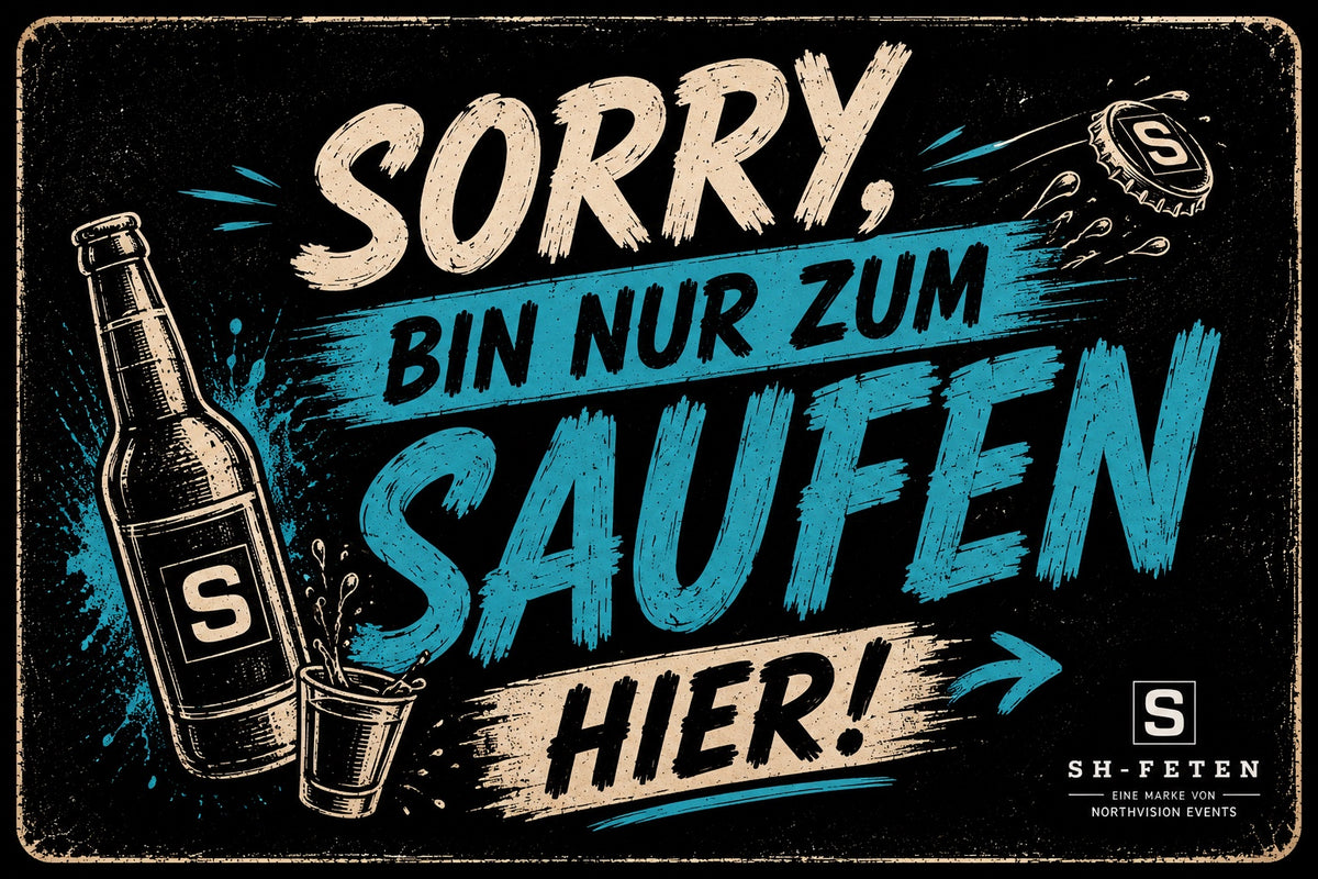 SH-FETEN Sticker Sorry bin nur zum Saufen hier