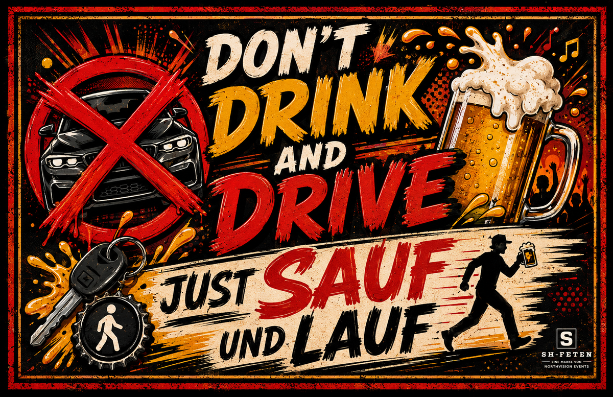 SH-FETEN Sticker „Don't Drink and Drive – Sauf und lauf!“