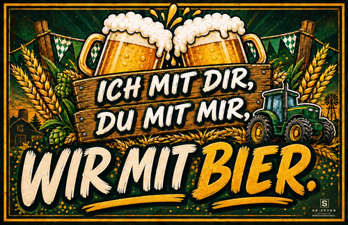 SH-FETEN Sticker Ich mit dir du mit mir wir mit Bier
